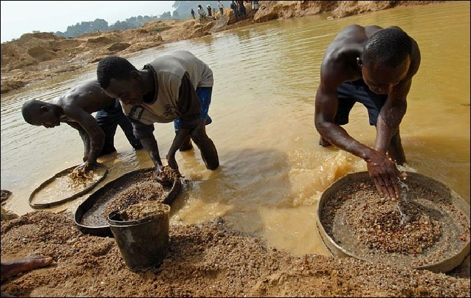 Добыча алмазов в Гвинее